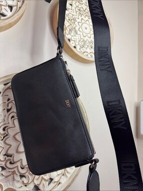 DKNY Black Bryant Park Small Crossbody with Logo Tag